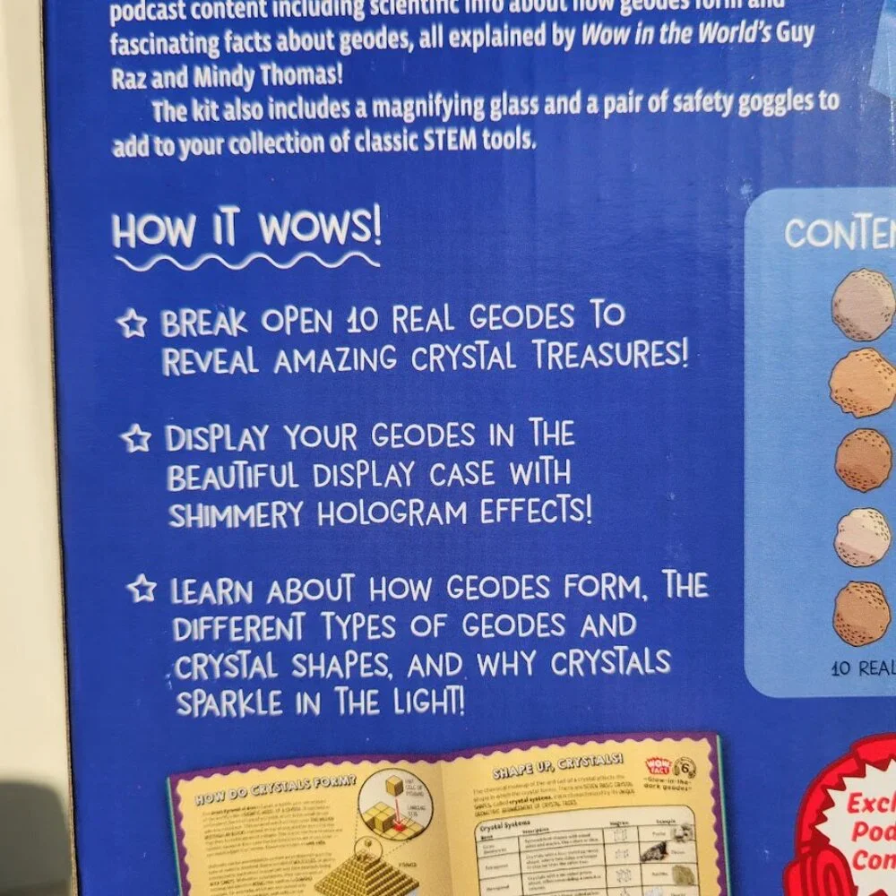 WOW in the World Crystal 10 Geodes STEM Science Kit Set Rocks Bundle Geology Gem